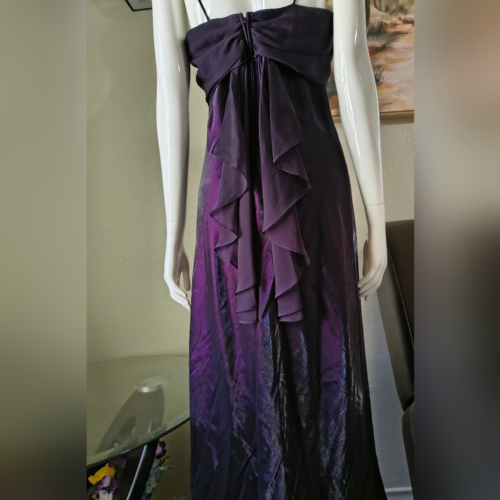 Betsy & Adam 90s dark purple maxi dress, often featured in vintage formal - Picture 6 of 13